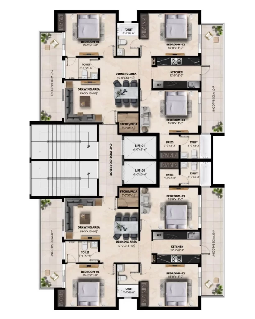 zirakpur Atlantis Grand 3 bhk for sale